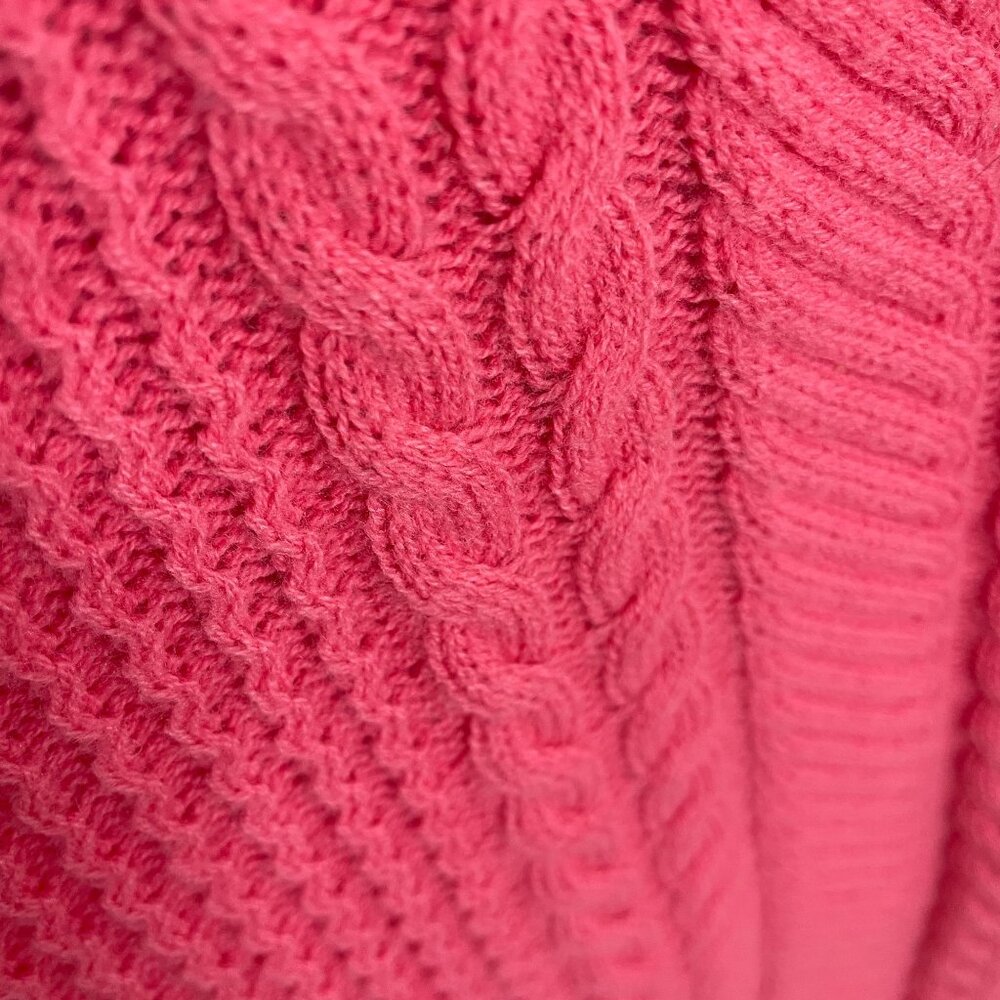 Talbots Cable Knit Sweater Size L Pink Wool Blend Feminine Dainty Capsule Preppy - Picture 3 of 11